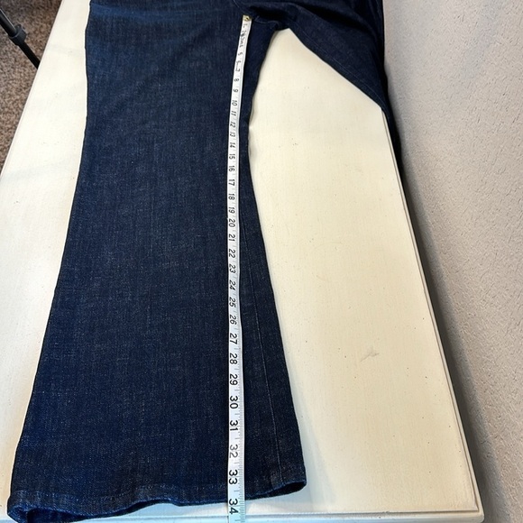 CAbi Wide Leg High Rise Trouser Jeans #5691 Deep Sea Dark Wash Size 12 Long - Picture 13 of 13